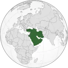 Localisation de l'Asie de l'Ouest.