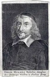 Buste de Hobbes à 58 ans de trois quart, regard scrutateur, lèvres timidement pincées, calotte sur la tête.