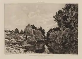 Dessin de 1878 représentant le petit bras de la Marne à Isle-lès-Villenoy (sic)