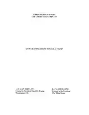 Réponse de Donald Trump au mémorandum de la Chambre des représentants.