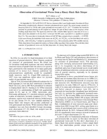 Image de l’article de l’annonce de la découverte de GW150914